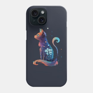 Artistic Watercolor Cat and Tree T-Shirt: A Captivating Blend of Nature and Feline Grace Phone Case