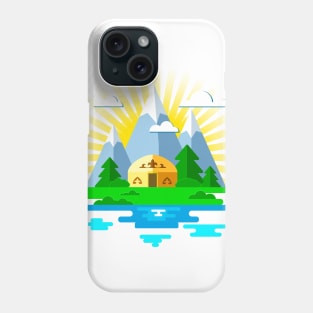Yurt on the nature Phone Case