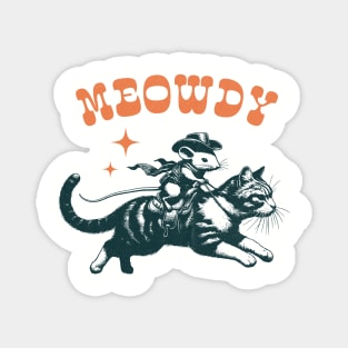 Meowdy Rodeo Cat and Mouse Magnet