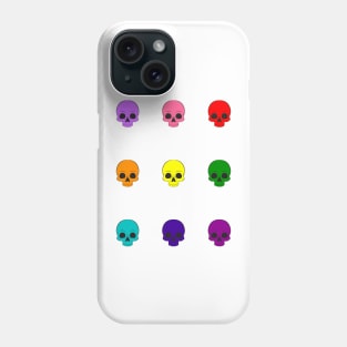 Mosaic of Rainbow skulls Phone Case