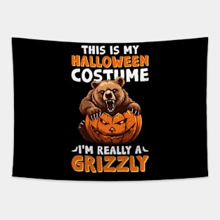 This Is My Halloween Costume, I'm Really A Grizzly - Grizzly Bear Halloween Tapestry