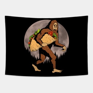 Bigfoot Holding A Taco Tapestry