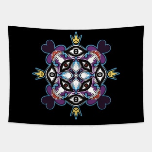 Amanita muscaria magic muschrooms queen psychedelic symmetry pattern Tapestry