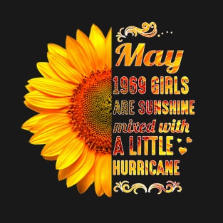 May Girls 1969 Shirt 50th Birthday Sunflower T-Shirt