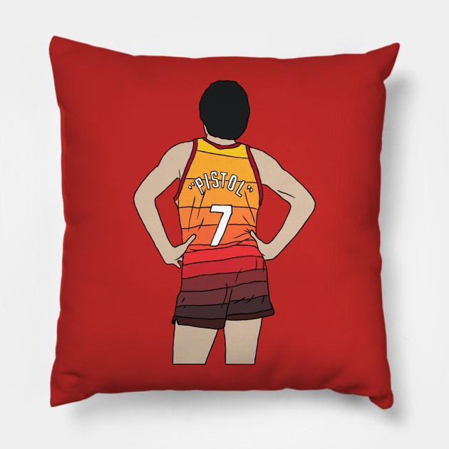 "Pistol" Pete Maravich City Jersey Pillow by rattraptees