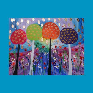 Lollipop Trees in a Rainbow Sky T-Shirt