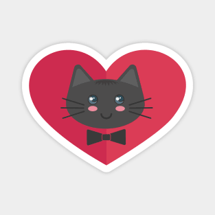 Black kitten in my heart Magnet