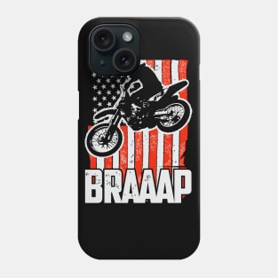 Dirt bike Motocross t-shirt Braaap American flag Phone Case