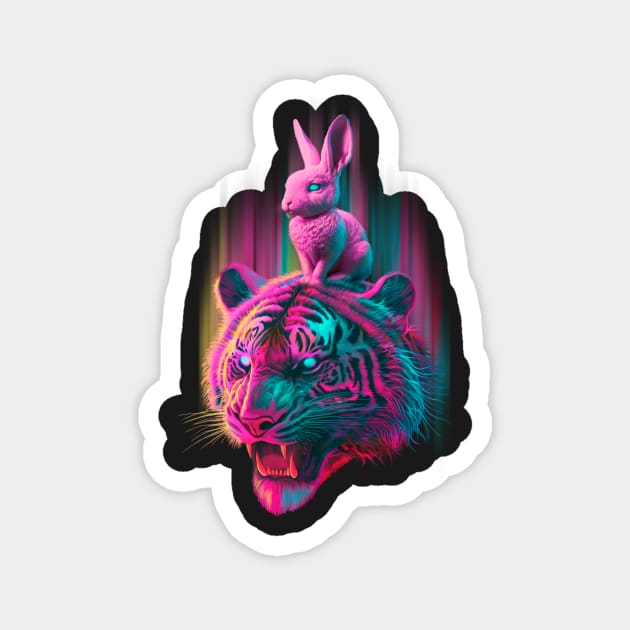 Be brave bunny and tiger Magnet by KIDEnia