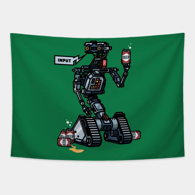 Short Circuit Johnny 5 Beers Tapestry by stayfrostybro