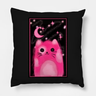 Pink celestial kitty Pillow