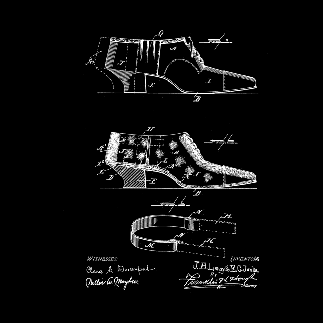 Burial Shoe Vintage Patent Drawing by TheYoungDesigns