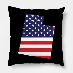 Utah State Shaped Flag Background Pillow