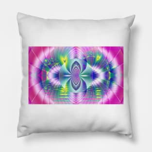 Pink Kaleidoscope Fractal Pillow