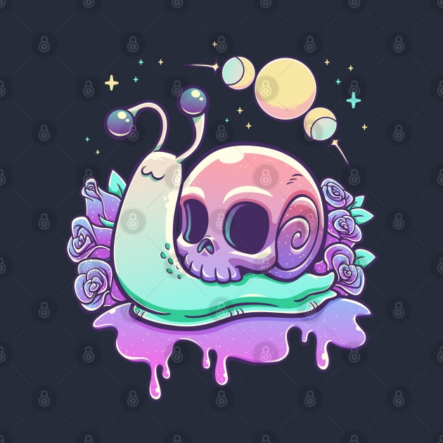 Gothic Pastel Snail Skull by GoshWow 