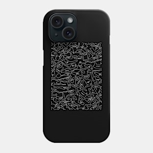 Formula 1 Black And White 2023 2024 Race Tracks Pattern Phone Case