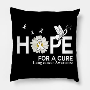 Hope For A Cure Butterfly Flower Lung cancer Pillow