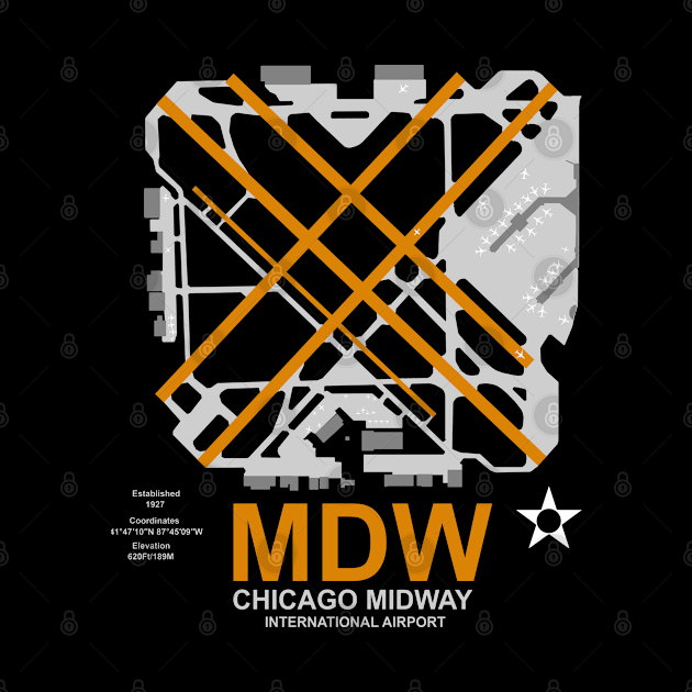 MDW Chicago Midway Airport Art by DesignedForFlight