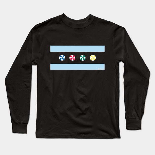 Pinwheel Chicago Flag - White Sox - Long Sleeve T-Shirt