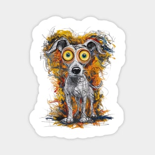 Gaze of Wonder - Expressive Abstract Dog Magnet