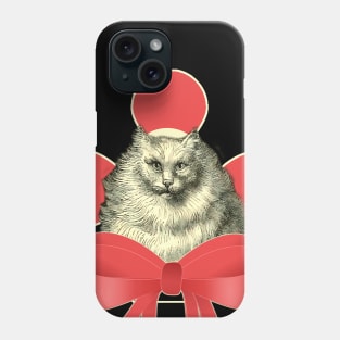 pink bow kitten Phone Case