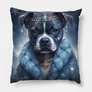 Blue Staffy Pillow