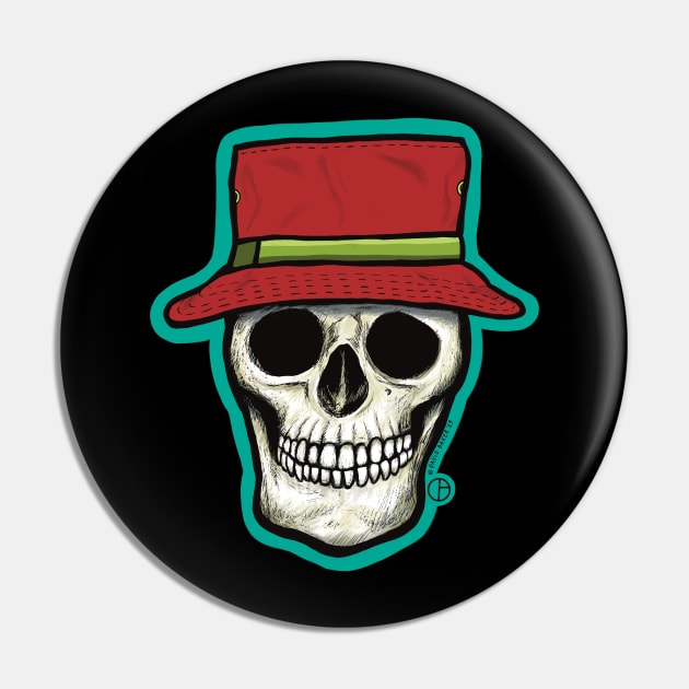 Fishing Hat Skull - Skull - Pin