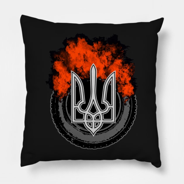 Ukrainian Tryzub Pillow by LosFutbolko