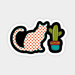 Catctus Funny Cat and cactus Lovers Funny Gift Magnet