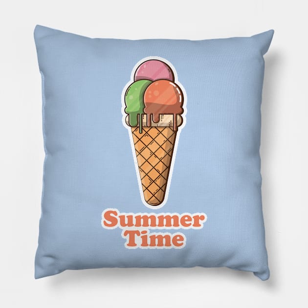 Scoop of Nostalgia: Creamsicle Summer Vintage Ice Cream Pillow by One Moment Productions