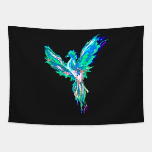 Blue Rainbow Pheonix Tapestry