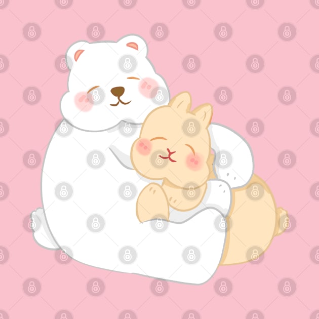 Snuggle Bear Rabbit | Bunniesmee valentine day by GambarGrace