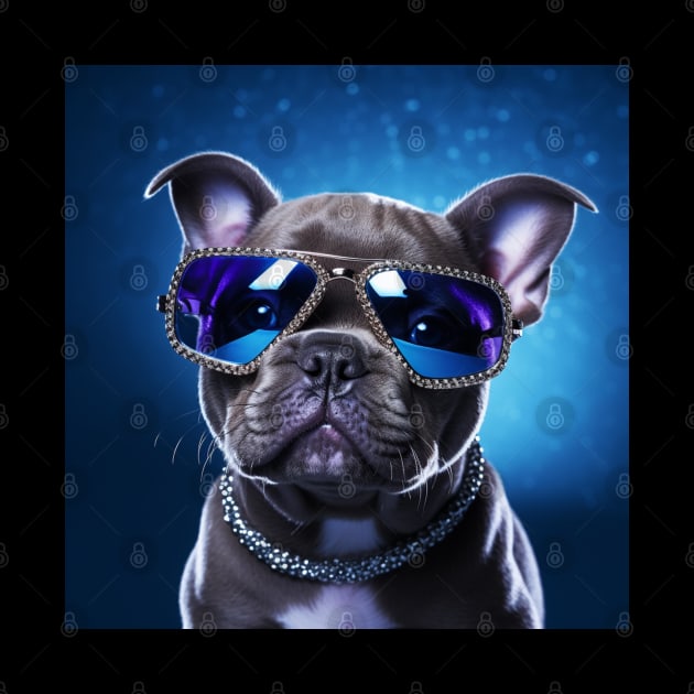 American Bully With Glasses by Enchanted Reverie