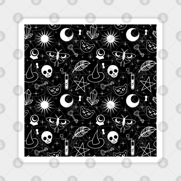 Witchy Cute Pattern Magnet by Ellador