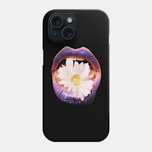 Collage Flower Lips, Retro Surrealism Phone Case