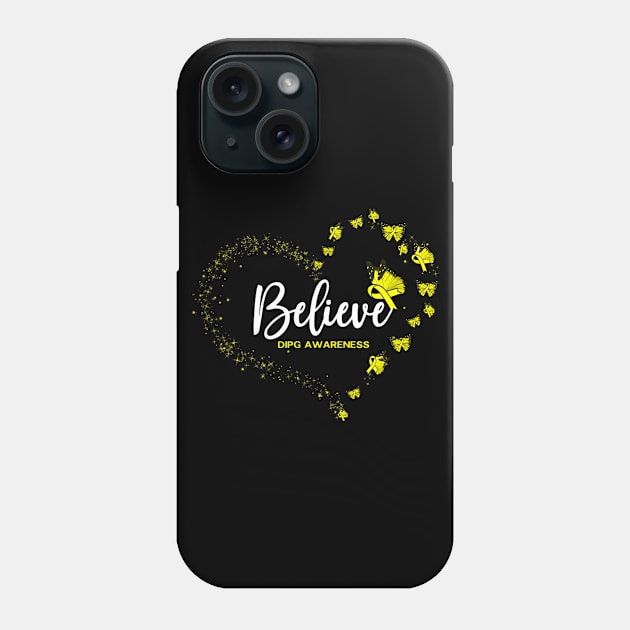 Dipg Awareness Butterfly Believe Phone Case by hony.white