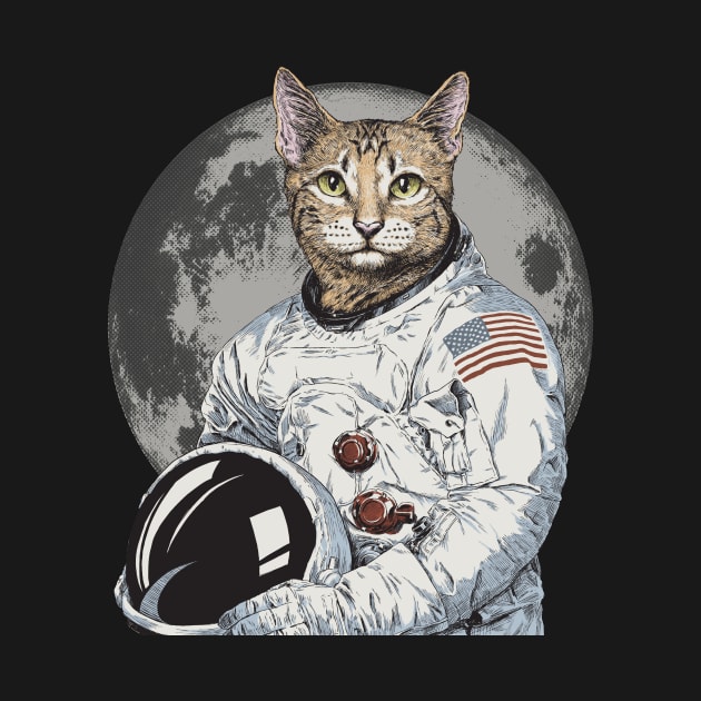 Astronaut Space Cat Moon by shopkittycat