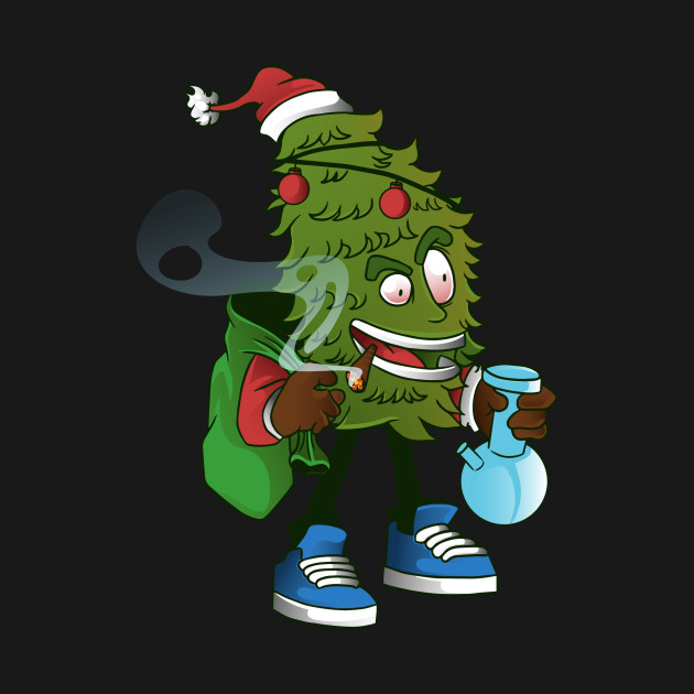 christmas tree smoke weed Christmas TShirt TeePublic