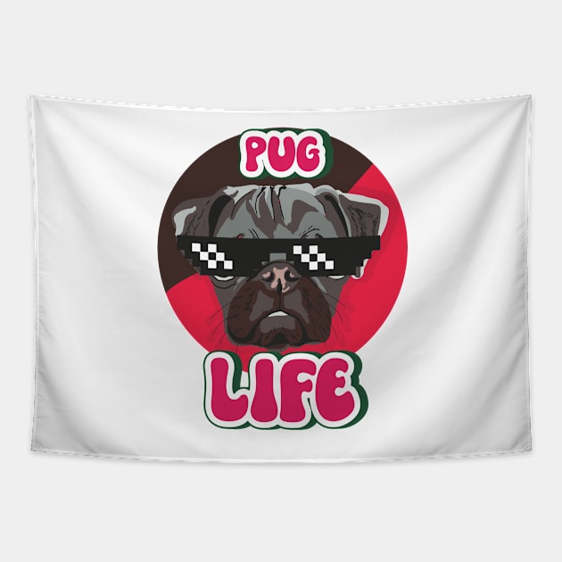 Pug life funny puppy Tapestry by HomeCoquette