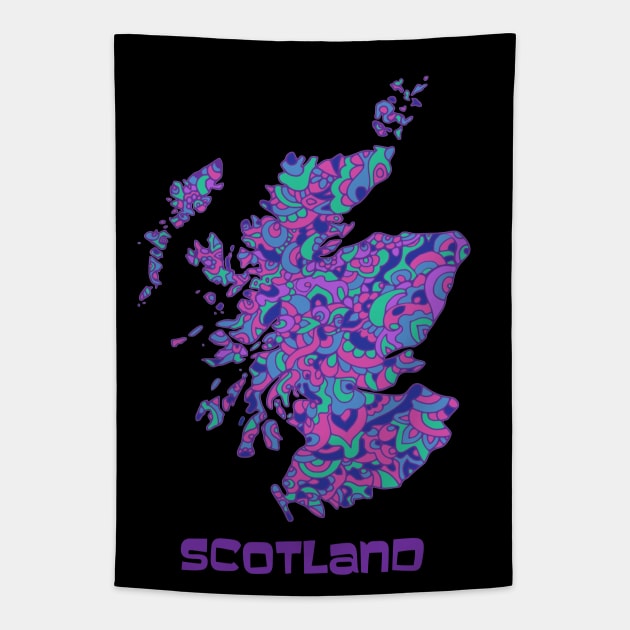 Scotland Map Tapestry by TimeTravellers