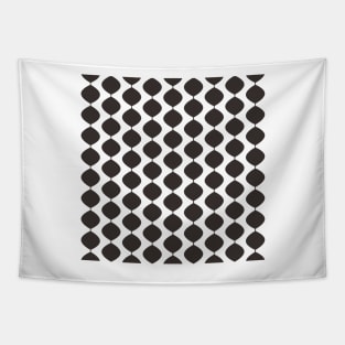 Mid Century Modern Retro 60s Waves Pattern  (Darker Cool Brown) Tapestry