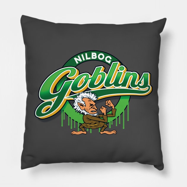 Nilbog Goblins Pillow by tonynichols