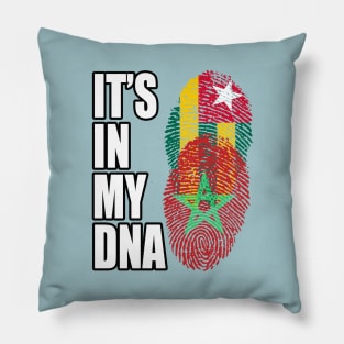 Togolese And Moroccan Mix Heritage DNA Flag Pillow