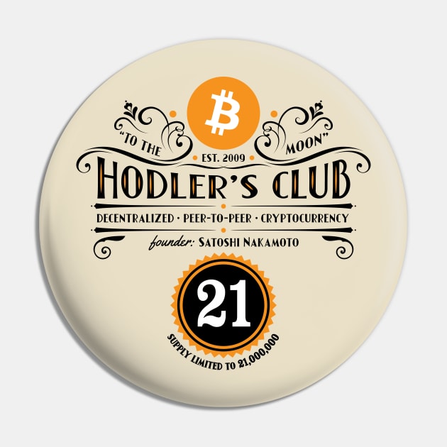 Bitcoin Hodler's Club (light colors) Pin by JoelS