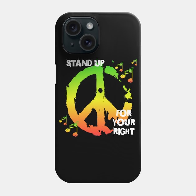 Reggae Peace Sign Stand Up Phone Case by RockReflections