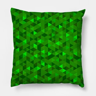 isometric green triangles in hexagon Pillow