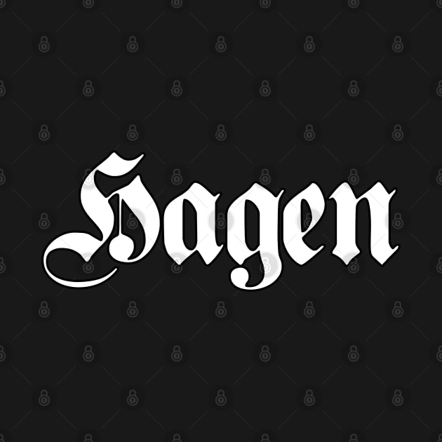 Hagen written with gothic font by Happy Citizen