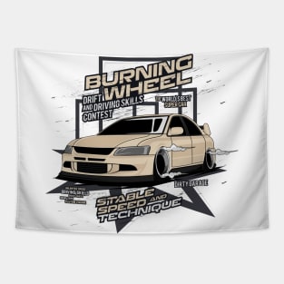 Evo IX - Burning Wheel Tapestry