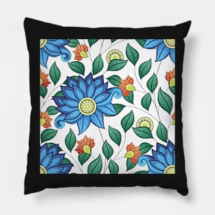 Spring Pattern with Floral Motifs Pillow