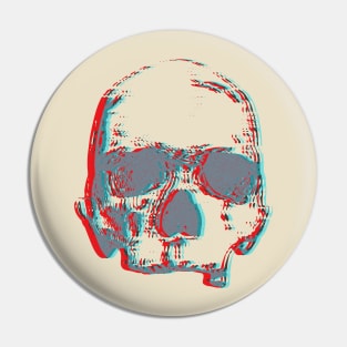 Tech Glitch Skull Pin